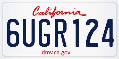 CA license plate 6UGR124