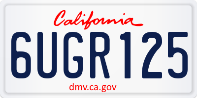 CA license plate 6UGR125
