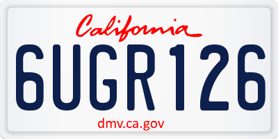 CA license plate 6UGR126