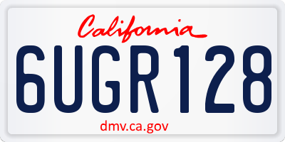 CA license plate 6UGR128