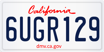 CA license plate 6UGR129