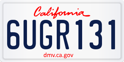 CA license plate 6UGR131