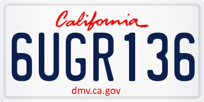 CA license plate 6UGR136