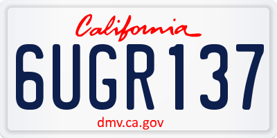 CA license plate 6UGR137