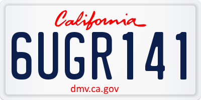 CA license plate 6UGR141