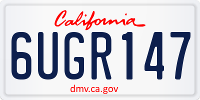 CA license plate 6UGR147