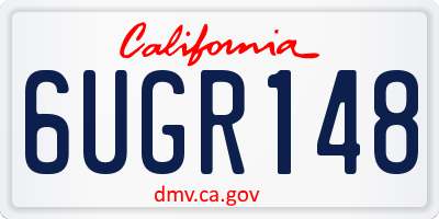 CA license plate 6UGR148