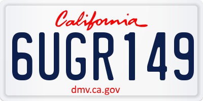 CA license plate 6UGR149