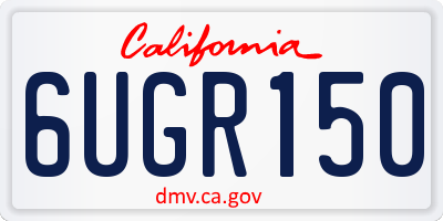 CA license plate 6UGR150