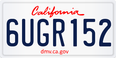 CA license plate 6UGR152