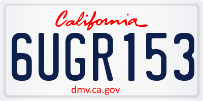 CA license plate 6UGR153