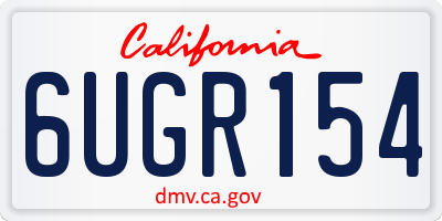 CA license plate 6UGR154