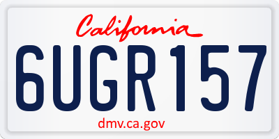 CA license plate 6UGR157