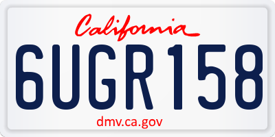 CA license plate 6UGR158