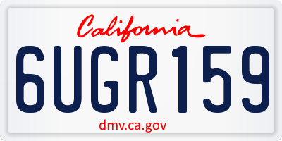 CA license plate 6UGR159