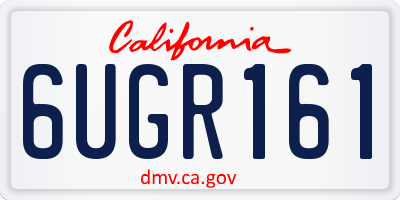 CA license plate 6UGR161