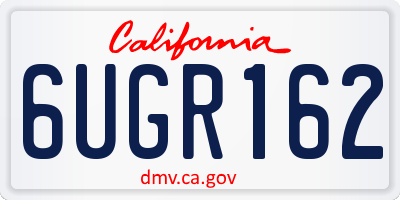 CA license plate 6UGR162