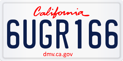 CA license plate 6UGR166