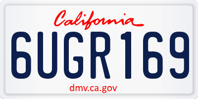 CA license plate 6UGR169