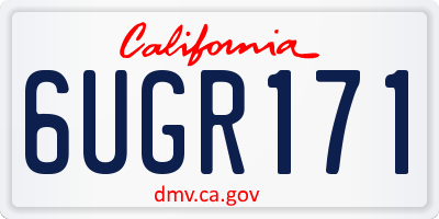 CA license plate 6UGR171