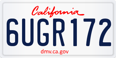 CA license plate 6UGR172