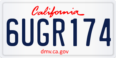 CA license plate 6UGR174