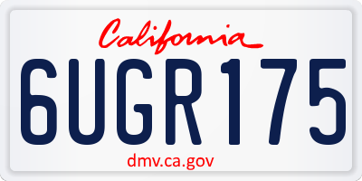 CA license plate 6UGR175