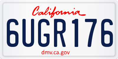 CA license plate 6UGR176