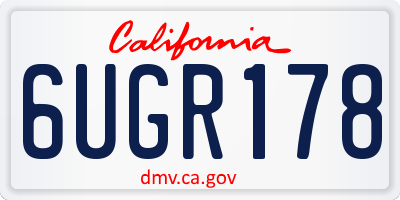 CA license plate 6UGR178