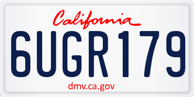 CA license plate 6UGR179