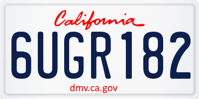 CA license plate 6UGR182