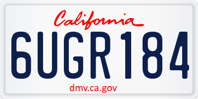 CA license plate 6UGR184