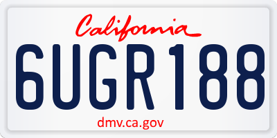 CA license plate 6UGR188