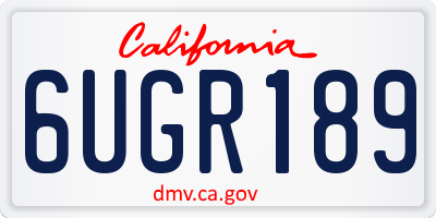 CA license plate 6UGR189