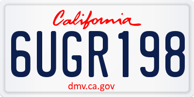 CA license plate 6UGR198