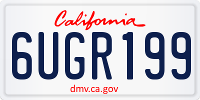 CA license plate 6UGR199