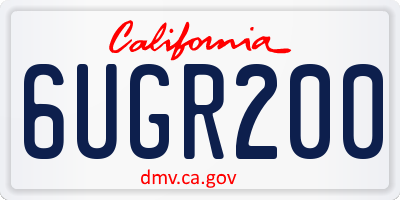CA license plate 6UGR200