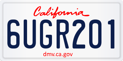 CA license plate 6UGR201