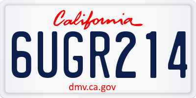 CA license plate 6UGR214