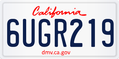 CA license plate 6UGR219