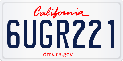 CA license plate 6UGR221