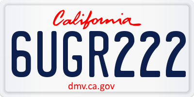 CA license plate 6UGR222