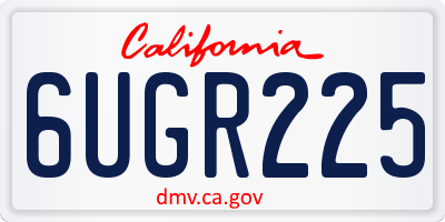 CA license plate 6UGR225