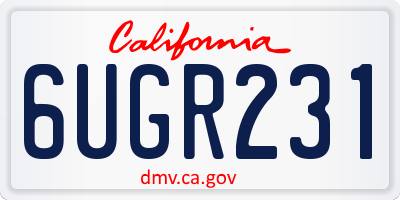 CA license plate 6UGR231