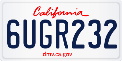 CA license plate 6UGR232