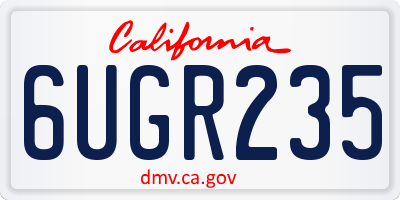 CA license plate 6UGR235