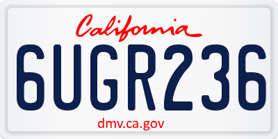 CA license plate 6UGR236
