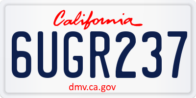 CA license plate 6UGR237