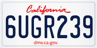 CA license plate 6UGR239