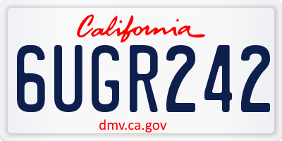 CA license plate 6UGR242